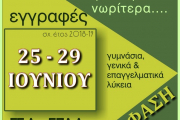 Β΄Φάση Ηλεκτρονικών Αιτήσεων Εγγραφών Στα ΓΕ.Λ. (25-29 Ιουνίου 2018)