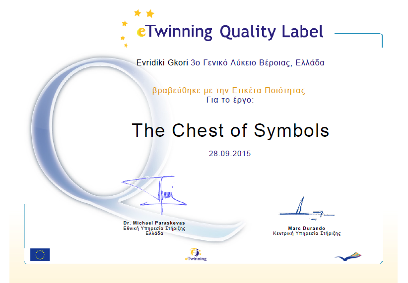 eTwinning label Oct2015